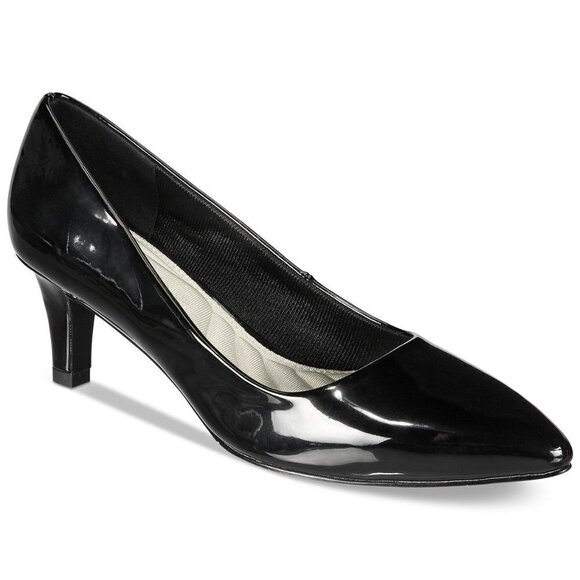 easy street Shoes - W352 Easy Street Black Patent Pointe Pumps - 6 M
